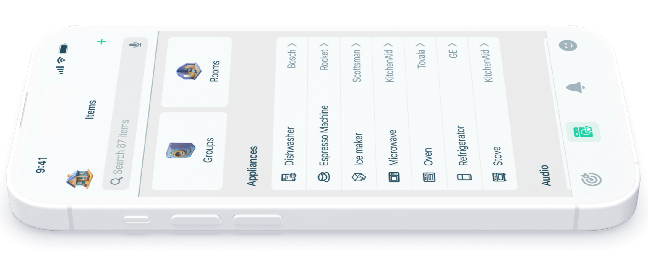 Mudroom app screenshot showing home management features
